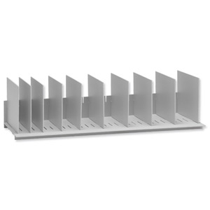 Fast Paper easyOffice Shelf Slotted with 10 Dividers W860xD220xH325mm Grey Ref EO4932.02