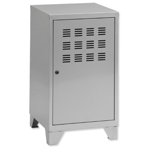 Pierre Henry Personal Locker Large Grill-front with Shelf W400xD400xH660mm Silver Ref 095701