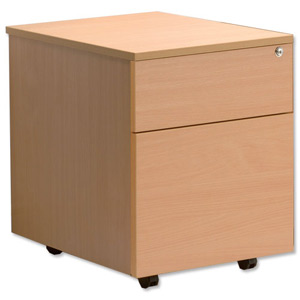 Sonix Mobile Filing Pedestal Low 2-Drawer W400xD600xH600mmBeech