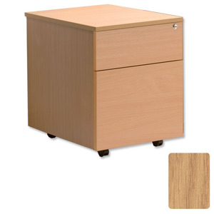 Sonix Mobile Filing Pedestal Low 2-Drawer W400xD600xH600mm Oak