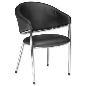 Influx Jot Chair Leather-look W400xD450xH470mm Black Ref WX-6130