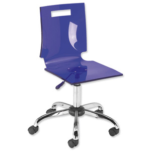 Influx Chiaro Chair Acrylic High Back W390xD420xH430-550mm Blue Ref 1025-1B HB Blu