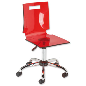 Influx Chiaro Chair Acrylic High Back W390xD420xH430-550mm Red Ref 1025-1B HB Red