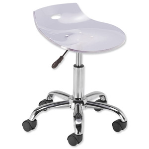 Influx Chiaro Stool Acrylic W380xD380xH390-510mm Clear Ref 1009 Clr