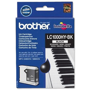 Brother Inkjet Cartridge High Yield Page Life 900pp Black Ref LC1000HYBK