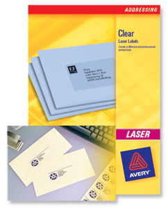 Avery Clear Addressing Labels Laser 48 per Sheet 22x12.7mm Ref L7553-25 [1200 Labels]