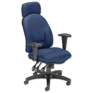 Influx Energize Aviator Armchair Seat W540xD450xH490-590mm Blue Ref 11199-01Blu