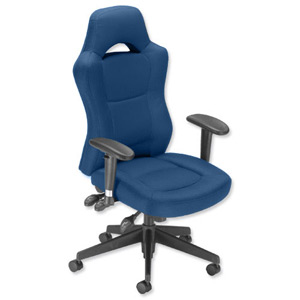 Influx Energize Racer Armchair Seat W540xD490xH440-570mm Blue Ref 11187-01ABlu