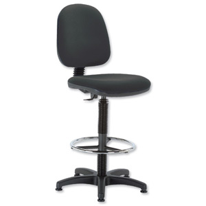 Trexus Office Operator Chair High Rise Medium Back H300mm W460xD430xH680-820mm Black