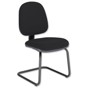Trexus Office Visitors Chair Medium Back H300mm Seat W460xD430xH480mm Black