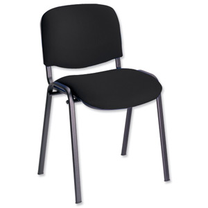 Trexus Stacking Chair Upholstered with Shaped Seat W480xD420xH500mm Black