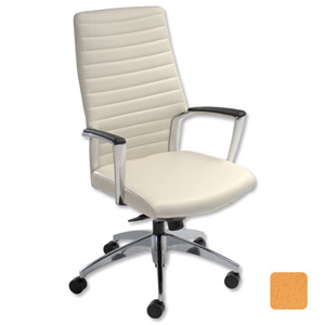 Adroit Zip Executive Armchair Omega Plus High Back H640mm Seat W500xD510xH440-540mm Sunset Ref 2670-2