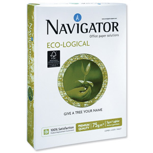 Navigator Eco-logical Paper FSC Ream-Wrapped 75gsm A4 Bright White Ref NEC0750012 [5 x 500 Sheets]