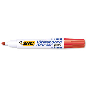 Bic Velleda 1701 Whiteboard Marker Bullet Tip Line Width 1.5mm Red Ref 1199170103 [Pack 12]