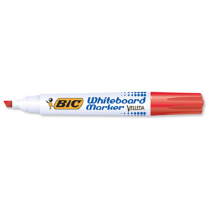 Bic Velleda 1751 Whiteboard Marker Chisel Tip Line Width 3.7-5.5mm Red Ref 1199175103 [Pack 12]