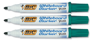 Bic Velleda 1751 Whiteboard Marker Chisel Tip Line Width 3.7-5.5mm Green Ref 1199175102 [Pack 12]