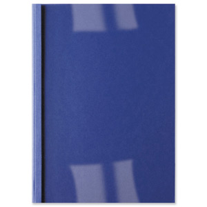 GBC Thermal Binding Covers 6mm Front PVC Clear Back Gloss A4 Royal Blue Ref IB451034 [Pack 100]