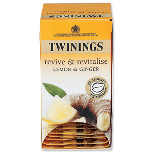 Twinings Infusion Tea Bags Individually-wrapped Lemon and Ginger Ref A01202 [Pack 20]
