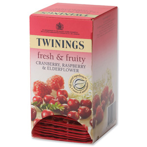 Twinings Infusion Tea Bags Individually-wrapped Cranberry and Raspberry Ref A01865 [Pack 20]