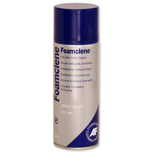 AF FoamClene Foam Cleaner Multi-surface Anti-static Non-flammable Lemon Fragrance 300ml Ref FCL300