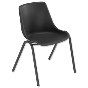 Trexus Polypropylene Chair Stackable with Black Frame Seat W460xD420xH460mm Black