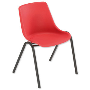 Trexus Polypropylene Chair Stackable with Black Frame Seat W460xD420xH460mm Red