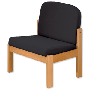 Trexus Reception Chair Beech Cushioned Backrest H430mm Seat W570xD580xH410mm Black