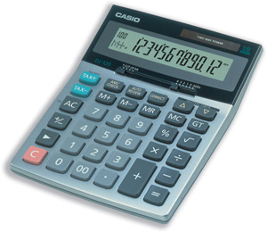 Casio Calculator Tax Desktop Solar-power 12 Digit 4 Key Memory 147x196x38mm Ref DJ120T