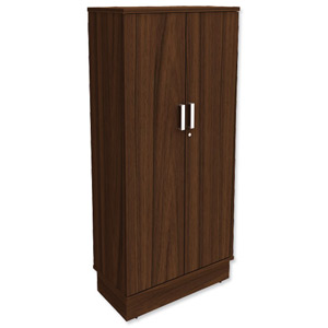 Adroit Virtuoso Executive Cupboard with Lockable Doors Tall Unit W800xD420xH1775mm Dark Walnut