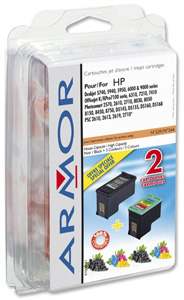 Armor Compatible Inkjet Cartridge Black [HP C8767EE No. 339/344 Equivalent] Ref B10064 [Pack 2]