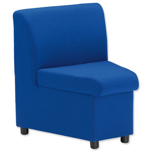 Trexus Modular Reception Chair Inward Segment Fully Upholstered W285xD625xH420mm Blue Ref PS104630