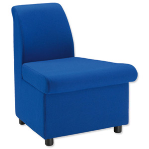 Trexus Modular Reception Chair Outward Segment Fully Upholstered W406xD625xH420mm Blue Ref 104660