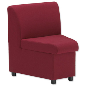 Trexus Modular Reception Chair Inward Segment Fully Upholstered W285xD625xH420mm Burgundy Ref PS104630