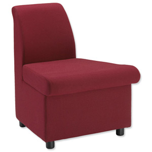 Trexus Modular Reception Chair Outward Segment Fully Upholstered W406xD625xH420mm Burgundy Ref 104660