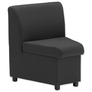 Trexus Modular Reception Chair Inward Segment Fully Upholstered W285xD625xH420mm Black Ref PS104630
