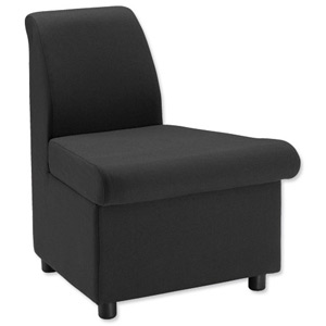 Trexus Modular Reception Chair Outward Segment Fully Upholstered W406xD625xH420mm Black Ref 104660