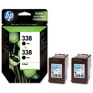Hewlett Packard [HP] No. 338 Inkjet Cartridge Page Life 900pp 2x11ml Black Ref CB331EE [Twin Pack] Ident: 811G