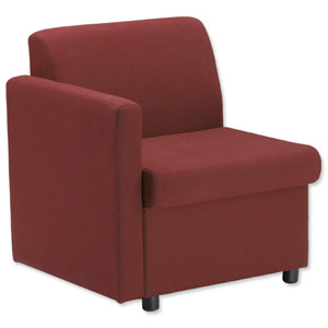 Trexus Modular Reception Chair with Right Arm Fully Upholstered W660xD625xH420mm Burgundy Ref 1046R