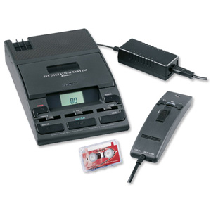 Philips Dictation Kit of Machine 276 Microphone 155 Power Supply and 0005 Mini Cassette Ref LFH725D