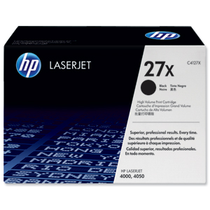 Hewlett Packard [HP] No. 27X Laser Toner Cartridge Page Life 10000pp Black Ref C4127X Ident: 814L