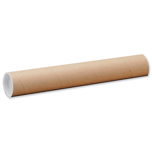 Postal Tube Cardboard with Plastic End Caps L720xDia.102mm [Pack 12]