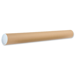 Postal Tube Cardboard with Plastic End Caps L970xDia.102mm [Pack 12]