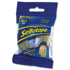 Sellotape Original Golden Tape Roll Non-static Easy-tear Retail Pack 18mmx25m Ref 1443169 [Pack 8]
