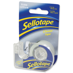 Sellotape Clever Tape Dispenser Roll Write-on Copier-friendly Tearable 18mmx15m Matt Ref 1444505 [Pack 6]