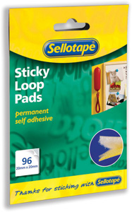 Sellotape Sticky Loop Pads 96 Pads 20x20mm White Ref 1445184
