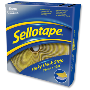 Sellotape Sticky Hook Strip 25mmx12m Yellow Ref 1445179