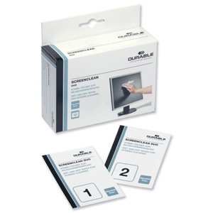 Durable Screenclean Duo Antistatic Wet & Dry Wipes Ref 5721 [Pack 10 sets]