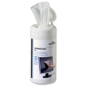 Durable Screenclean Moist Low Lint Cleaning Wipes Pre-saturated Ref 5736 [Tub 100]