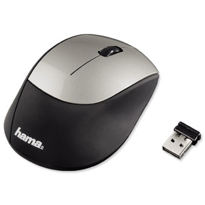 Hama M2150 Mouse Wireless 2.4GHz Adjustable Optical 800dpi 1600dpi Black and Silver Ref 53854