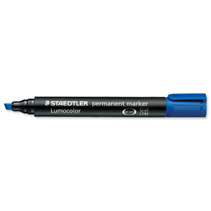 Staedtler Lumocolor Permanent Marker Chisel Tip 2-5mm Line Blue Ref 3503 [Pack 10]